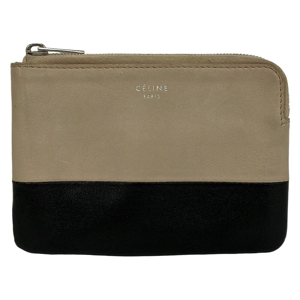 Celine Coin Case Gray Beige Black
